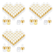 300Pcs Glass Dropper Bottle Bulk Clear Essential Oil Dropper Bottles Small Glass Dropping Sample Containers 1 Ml