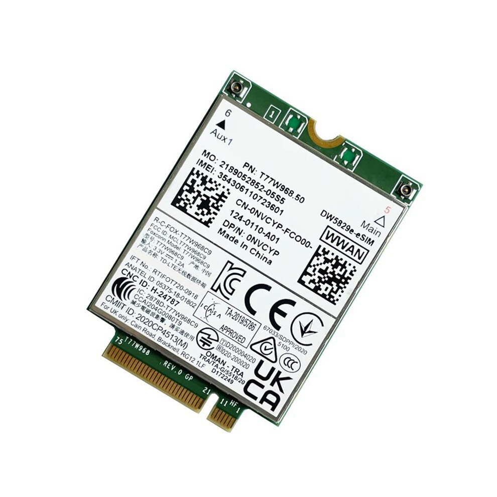 10X T77w968.50 Dw5829e-Esim M.2 4G Modem Module Cat9 450Mbps Tdd-Lte 4G Module For 7320 7330 7520 7530 7430 Laptop 6031122936612