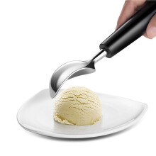 2X Pelle à Glace en Acier Inoxydable, Cuillère à Glace Professionnelle, Grandes Cuillères à Glace avec Poignée en Caoutchouc Antidérapante