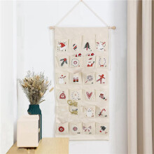 2X Fabric Christmas Calendar with Pockets24 Days Countdown Calendar Hanging Storage Bag