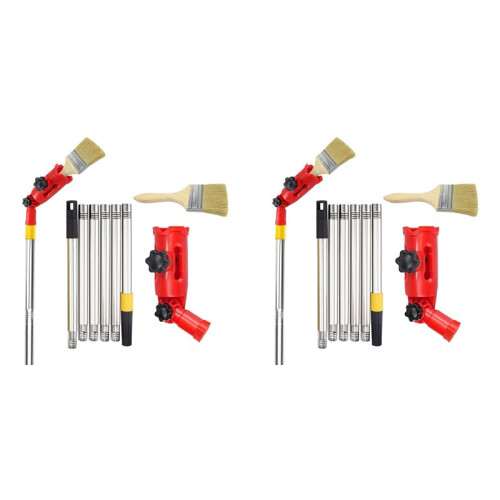 2X Multi-Angle Paint Brush Extension Pole Kit Handheld Paint Tool Extender Attachment Bracket Suitable for Ceiling
