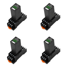 4X H3Y-4 AC220V Vloeibaar Kristal Tijdrelais Dubbele Tijd met Basis Klein Digitaal Display Cyclus Tijdregeling Vertrager
