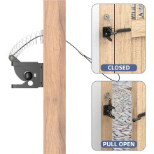 2X Pestillo Automático con Autobloqueo para Postes de Cerca de Madera, Cerradura Resistente para Piscina, Patio y Jardín.