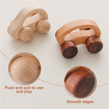 4X Wooden Baby Car Toys,Wood Push Car for Toddler Baby Grip Toy Car,Gifts for Boys and Girls,Push and Pull Toy Car