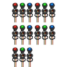 15X Round Rocker 12V 20A UL Listed Waterproof Marine Round Toggle LED Lighted Off 3 Color