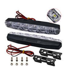 4X 6 LED Super Bright Daytime Running Lights Car Center Grille Decorative Lights for General Car Lights Modification