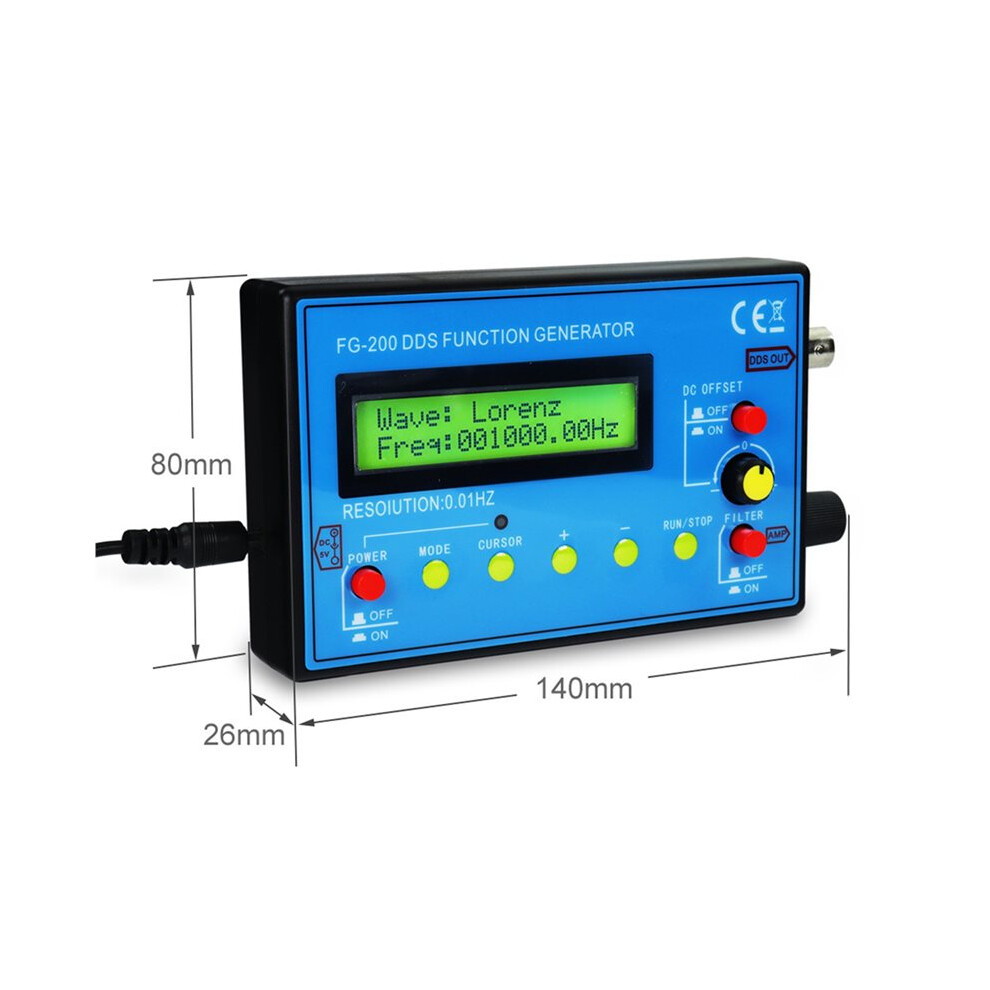 6X Fg200 Dds Function Signal Generator Counter 0.01Hz-500Khz Signal Source Module Sine+Square+Sawtooth Waveform 4712721313579