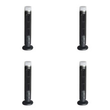 4X Ventilateur D'Air Portable, Ventilateur Tour Simplifié avec LED, Vent Puissant, Peu Encombrant, Conception Sans Lame, Interface USB Noire