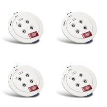 4X Noodverlichting met 4 Led-Lichtbronnen, Noodbuislamp met Ingebouwde Lithiumbatterij, Inbouwplafondlamp