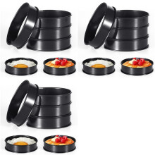 18Pcs Crumpet Rings, 4 Inch Double Rolled Stainless Steel Round Cake Tart Cookie Egg Burger Rings Mold