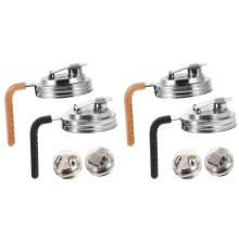 4 Couvercles Verseurs en Acier Inoxydable pour Bocaux Mason à Large Ouverture, Réutilisables pour Bocaux Mason à Large Ouverture