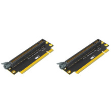 2X Carte Riser PCI-E 16X 3.0 Inversée à 90 Degrés Mâle Vers Femelle pour Serveur 2U (Sens D'Installation Vers le CPU)