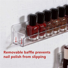 Nagellack-Regal Zur Wandmontage, 12er-Pack, Transparenter Nagellackhalter Aus Acryl mit Herausnehmbarem, Rutschfestem Endeinsatz