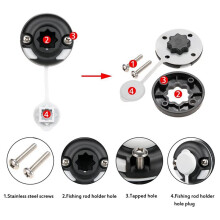 2X Accesorios Multifuncionales para Kayak, Soporte para Caña de Pescar, Base Redonda  con Ocho Orificios en Forma de Estrella