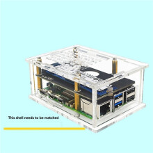 2X para Raspberry Pi 5 Acrílico Case Adaptação PCIe para M.2 Adapter Board - Transparente Protective Shell