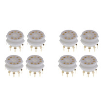 8PCS Ceramic 9 Pin Gold PCB Vacuum Tube Socket for 12AX7,12AT7,12AU7,ECC83,ECC82,E88CC, 6922 ,6p1
