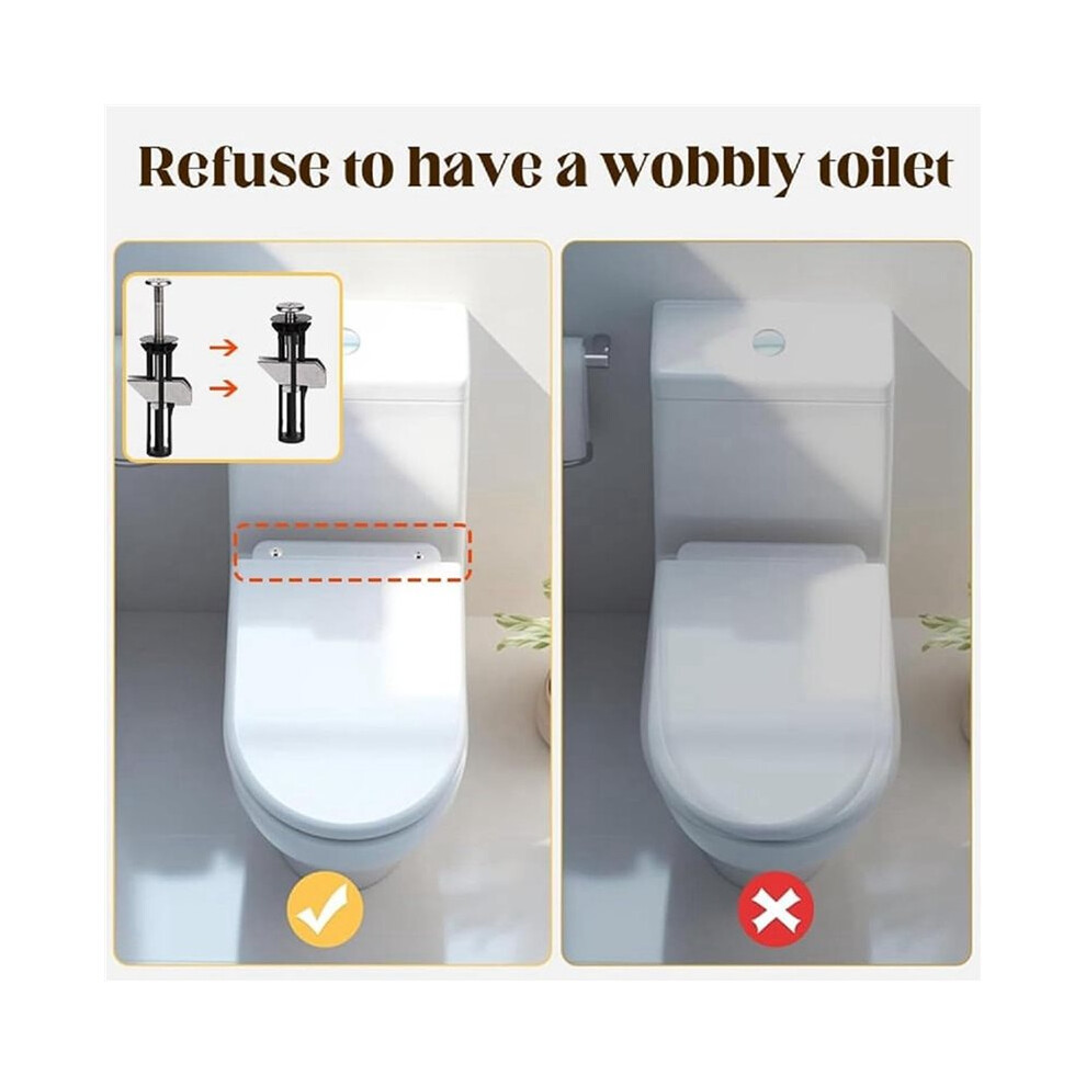 16X Toilet Fastener Bolt Kit,Universal Toilet Lid Hinges Bolts Toilet Fittings M5-50 6033058411423