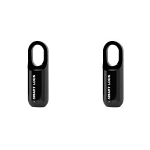2X Fingerabdruck-Vorhängeschloss M01, Diebstahlschutz, Intelligentes Türschloss, Schlüssellos, Wiederaufladbar über USB, Sicherheit für Zuhause,