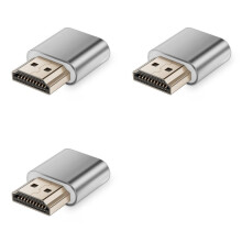 3X Emulador EDID de Monitor Virtual HDR 4K con Conector Ficticio Compatible con Adaptador de Pantalla Fantasma Sin Cabeza Admite Hasta 4k A 60 Hz