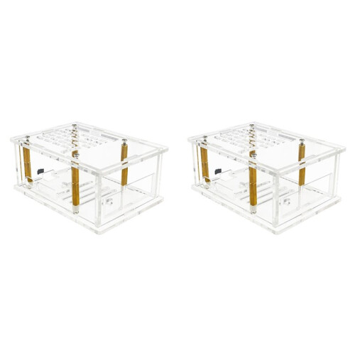 2X for Raspberry Pi 5 Acrylic Case Adaptation PCIe to M.2 Adapter Board - Transparent Protective Shell