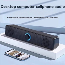 5X PC-Soundbar, Kabelgebundener Lautsprecher, USB-Betriebene Soundbar für TV, PC, Laptop, Gaming, Heimkino-Audiosystem