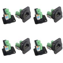 4X RJ45 CAT5E Network Cable Scoket Rj45 Panel Installation Module Network Cable Extender Cat 5 Panel Connector