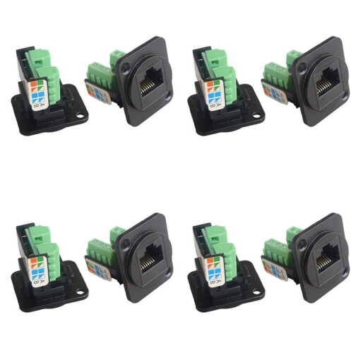 4X RJ45 CAT5E Network Cable Scoket Rj45 Panel Installation Module Network Cable Extender Cat 5 Panel Connector 1