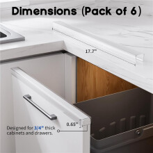 Kantenschutz für Schränke (12er-Pack), 45,7 cm Transparenter PVC-Kantenschutz für 19,5 cm Dicke Küchenschranktüren