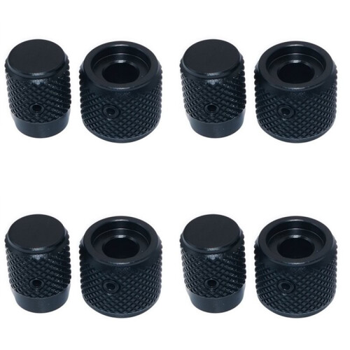 4X Aluminum Alloy Caps Solid Knob Dual-Axis Encoder Special Knob EC11EBB24C03 EC110701N2B Adjustment Knob Black 1