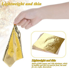 Blattgoldblätter für Kunst, 400 Stück 5,5 X 5,5 Zoll Goldfolienblätter Kupferblattblätter für DIY-Basteldekor