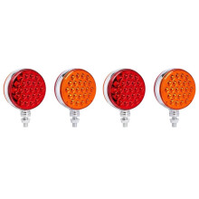 4X Round Base Fenders Lights, Led Dubbelsidiga Blinkers för Semitrailers, Markeringsbakljus för Traktorhusbilar