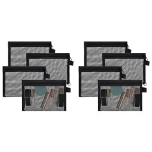 8 Stuks  Mesh Rits Zakken, Mesh Rits Zakje Kleine Rits Zakken Nylon Rits Zakje Mesh Make- Tas voor Thuiskantoor