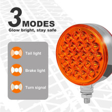 4X Round Base Fenders Lights,Led Double Sided Turn Signal Lights for Semi Truck Trailers, Tail Lights