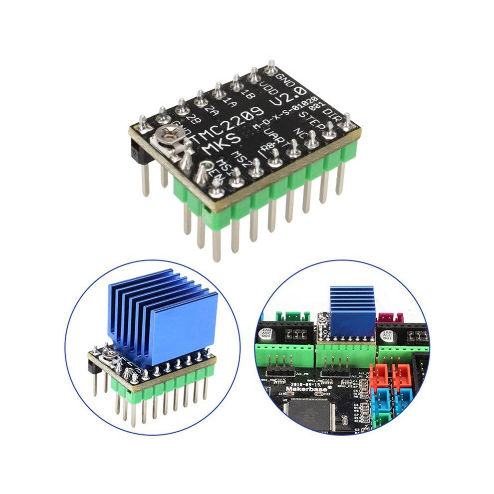 3X For Mks Tmc2209 Stepper Motor Driver Stepstick 3D Printer Parts 2.0A Uart Ultra Silent Replace Tmc2208 6034074154288