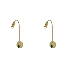 2X LED 3W Varmvit 3000K Svanhals Vägglampa AC85-265V Kabeltyp Sänglampa med Roterande Justerbar Spotlight D