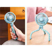 2X Tragbarer, über USB Wiederaufladbarer, Leiser -Ventilator, 3 Geschwindigkeiten Einstellbar, mit Beleuchtungsfunktion für Autositz und