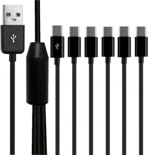 5X 6-in-1 USB Type C Splitter Cable C Data Transmission Charing Cable for Phone Tablet 1.5m 2