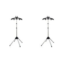 2X Présentoir Cintre Vêtement Pliable Trépied Vapeur Rack Tissus Fer Support Suspendu Vêtements Séchoir Noir
