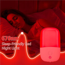 670nm Red Light Night Light for Sleep, 4 Pack with Dusk to Dawn Sensor, LED Night Light Plug Into Wall US Plug