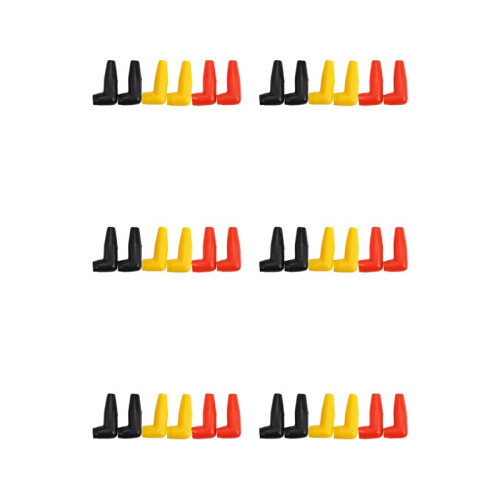36pc Electric Guard Motor Winch Cable Terminal Boot Rubber Cover Black+Red+Yellow