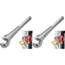 2pcs 1-3/8in Single Ended Valve Wheel Wrench Aluminum Hand Valve Wheels Wrench 13-5/8in Valve Opening Closing Tool Guard