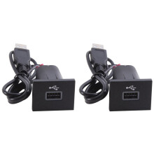 2X Auto USB-Ingangsadapter Audio Radio U-Disk Flash Socket Interfacekabel voor Focus 2 Mk2 2009-2011