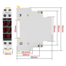 2X Voltmètre Triphasé Numérique LED Modulaire pour Compteur de Tension sur Rail Din AC80-500V