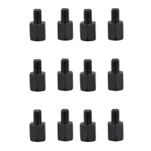 12 Motorfietsspiegeladapters, Zet 8 mm Om Naar 10 mm, Zwart