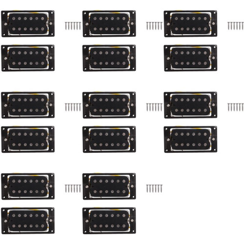 16PCs Black Humbucker Double Coil Electric Guitar Pickups + Frame Screw