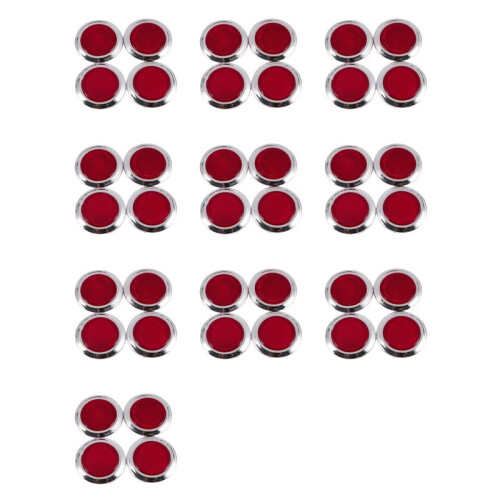 40 Pezzi Plastica Rosso Autoadesivo Riflettente Rotondo Automobile  Automobile 1