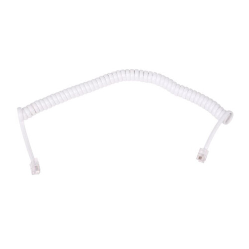 4pièces 1.5M 4.9Ft Blanc Extensible RJ9 4P4C Cordon Combine Telephonique Cable Spirale 1