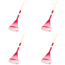 4X Children'S Rake with Hardwood Handle and Cute Rake for Children, Garden Tool for Children over 3 Years Old Red