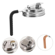 4 Tapas de Acero Inoxidable con Vertedor para Tarros de Cristal de Boca Ancha, Reutilizables, para Tarros de Cristal de Boca Ancha con Forma de