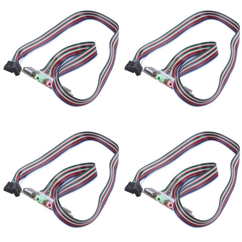 4X PC Ordenador USB Puerto de Audio Auricular Microfono Panel Frontal Soporte Cable